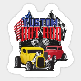 Custom Hotrod Muscle Car 32 chevy coupe ford five window Sticker